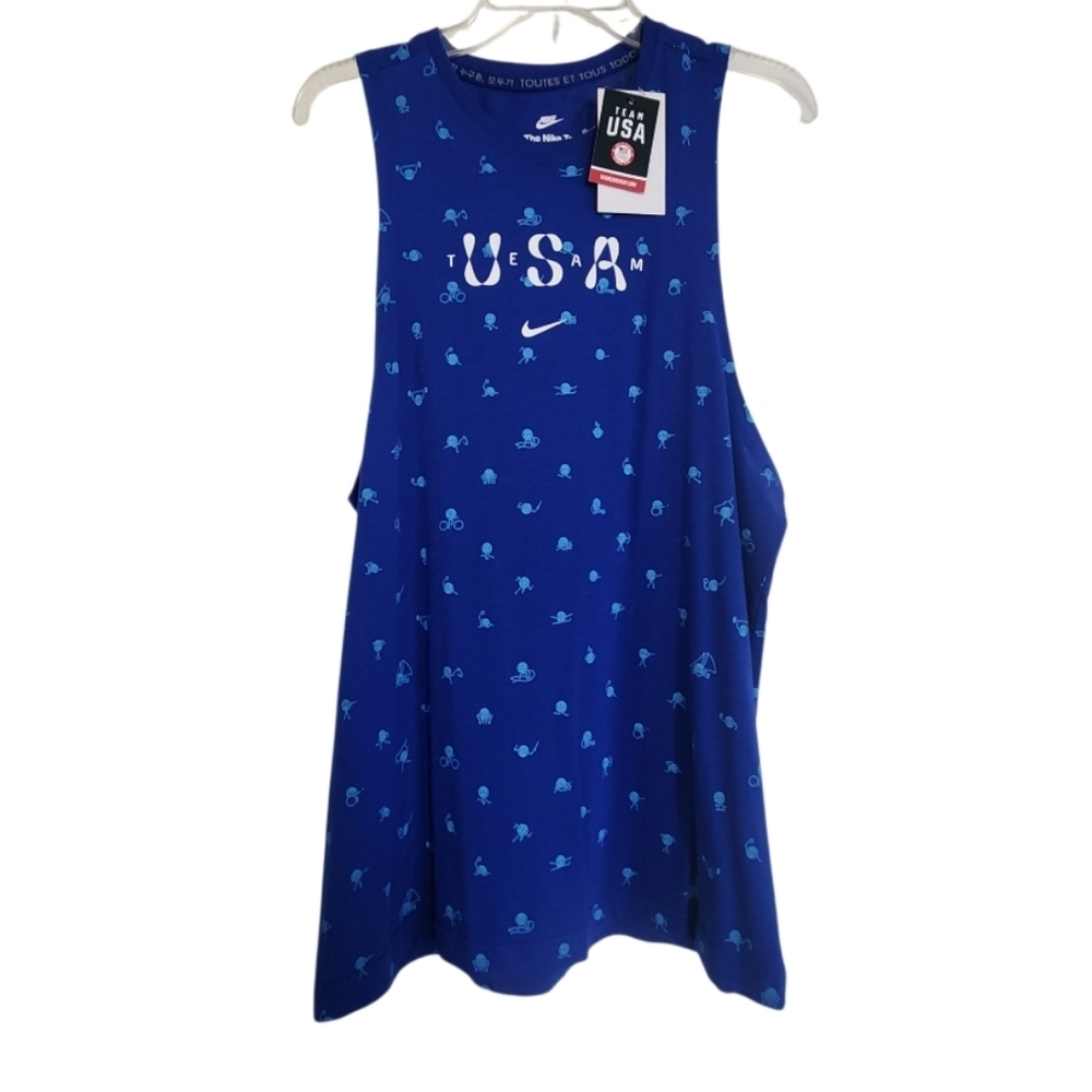 Nike Blue USA Nike Women's Graphic Tank Sz Large Nwt